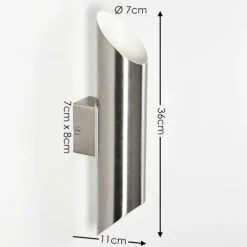 hofstein Applique murale d'extérieur Saulcy LED Acier inoxydable, 2 lumières