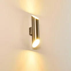 hofstein Applique murale d'extérieur Saulcy LED Acier inoxydable, 2 lumières
