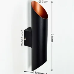 Lampes Dorées-hofstein Applique murale d'extérieur Saulcy LED Noir doré, 2 lumières