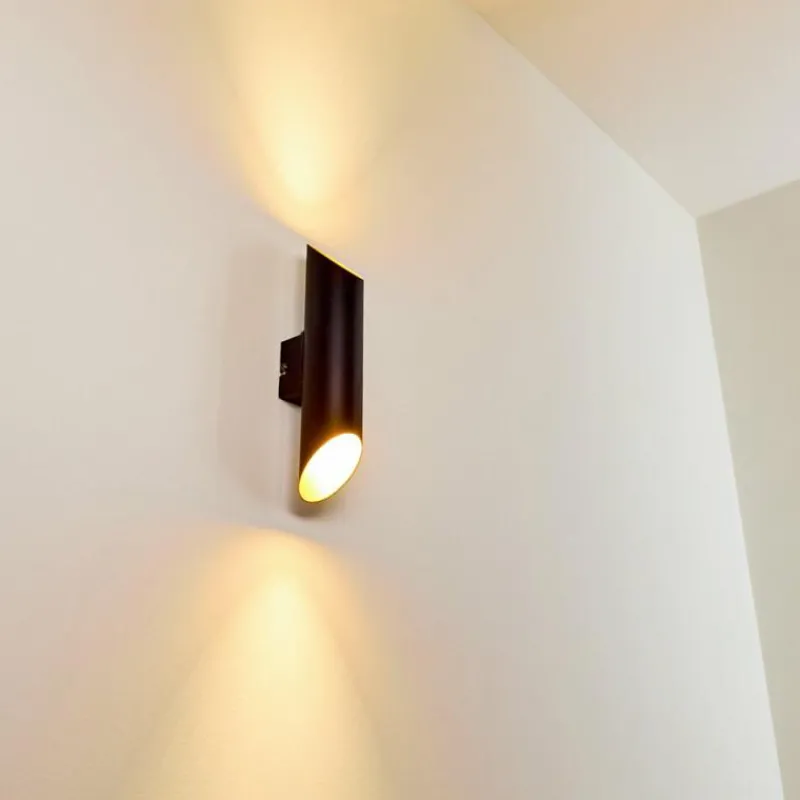 Lampes Dorées-hofstein Applique murale d'extérieur Saulcy LED Noir doré, 2 lumières