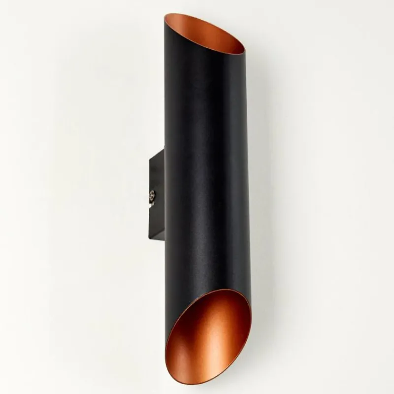 Lampes Dorées-hofstein Applique murale d'extérieur Saulcy LED Noir doré, 2 lumières