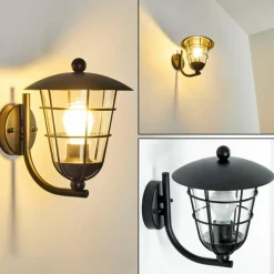 Luminaires Rustiques-hofstein Applique murale d'extérieur Sonvil Noir, 1 lumière