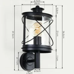 Luminaires Rustiques-hofstein Applique murale d'extérieur Chamesol Noir, 1 lumière