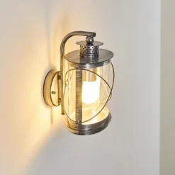 Luminaires Rustiques-hofstein Applique murale d'extérieur Chamesol Brun foncé, Argenté, 1 lumière