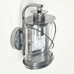 Luminaires Rustiques-hofstein Applique murale d'extérieur Chamesol Brun foncé, Argenté, 1 lumière