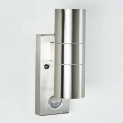 hofstein Applique murale d'extérieur Brachy Acier inoxydable, 2 lumières, Détecteur de mouvement
