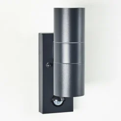 hofstein Applique murale d'extérieur Brachy Gris, 2 lumières, Détecteur de mouvement