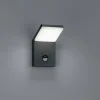 Luminaires Trio Applique murale d'extérieur Trio PEARL LED Anthracite, 1 lumière, Détecteur de mouvement