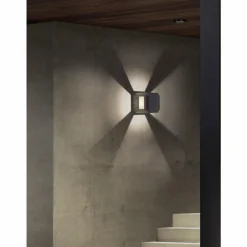Luminaires Trio Applique murale d'extérieur Trio LOGONE LED Anthracite, 1 lumière