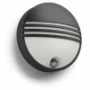 Luminaires Philips Applique murale d'extérieur Philips Yarrow LED Noir, 1 lumière, Détecteur de mouvement
