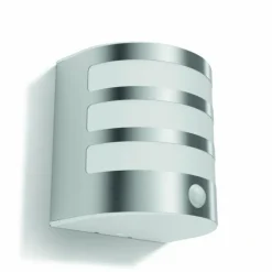 Luminaires Philips Applique murale d'extérieur Philips Calgary LED Acier inoxydable, 1 lumière, Détecteur de mouvement