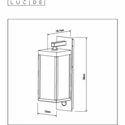 Luminaires Rustiques-Luminaires Lucide Applique murale d'extérieur Lucide CLAIRETTE LED Noir, Détecteur de mouvement