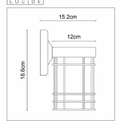 Luminaires Rustiques-Luminaires Lucide Applique murale d'extérieur Lucide KEPPEL Noir