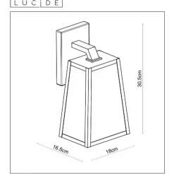 Luminaires Rustiques-Luminaires Lucide Applique murale d'extérieur Lucide MATSLOT Noir