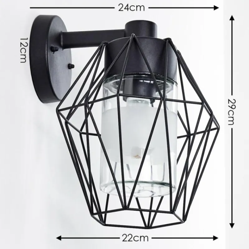 hofstein Applique murale d'extérieur Tartas Noir, 1 lumière