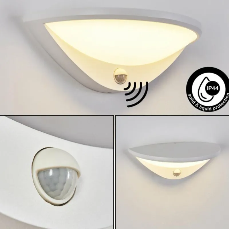 hofstein Applique murale d'extérieur Carano LED Blanc, 1 lumière, Détecteur de mouvement