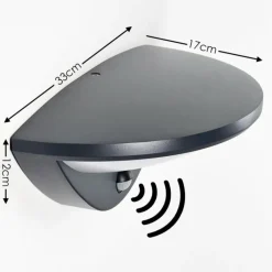 hofstein Applique murale d'extérieur Carano LED Noir, 1 lumière, Détecteur de mouvement