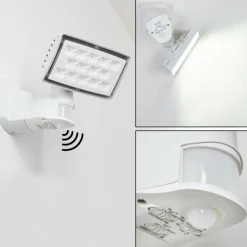 hofstein Applique murale d'extérieur Loit LED Blanc, 1 lumière, Détecteur de mouvement