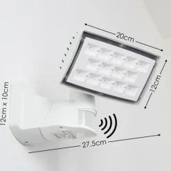 hofstein Applique murale d'extérieur Loit LED Blanc, 1 lumière, Détecteur de mouvement