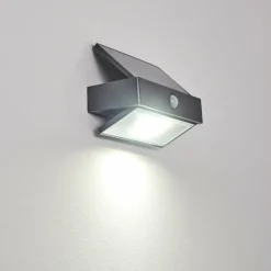 hofstein Applique murale d'extérieur Wiborg LED Anthracite, 1 lumière, Détecteur de mouvement