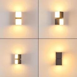 hofstein Applique murale d'extérieur Swanek LED Anthracite, 2 lumières