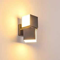 hofstein Applique murale d'extérieur Swanek LED Anthracite, 2 lumières