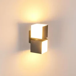 hofstein Applique murale d'extérieur Swanek LED Anthracite, 2 lumières