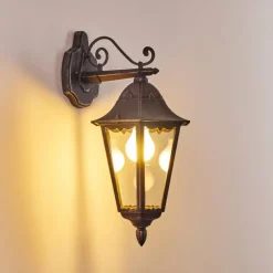 Luminaires Rustiques-hofstein Applique murale d'extérieur Lignac Noir, Argenté, 1 lumière