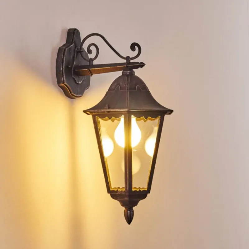 Luminaires Rustiques-hofstein Applique murale d'extérieur Lignac Noir, Argenté, 1 lumière