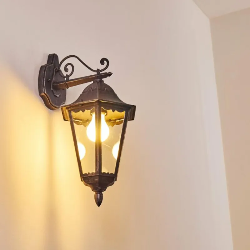 Luminaires Rustiques-hofstein Applique murale d'extérieur Lignac Noir, Argenté, 1 lumière