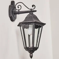 Luminaires Rustiques-hofstein Applique murale d'extérieur Lignac Noir, Argenté, 1 lumière