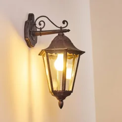 Luminaires Rustiques-hofstein Applique murale d'extérieur Lignac Noir, Argenté, 1 lumière