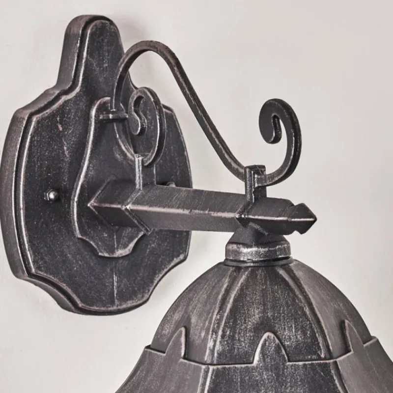 Luminaires Rustiques-hofstein Applique murale d'extérieur Lignac Noir, Argenté, 1 lumière