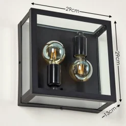 hofstein Applique murale d'extérieur Caudry Noir, 2 lumières