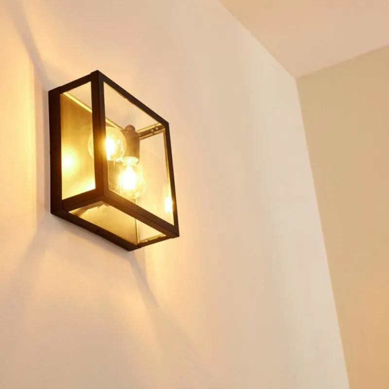 hofstein Applique murale d'extérieur Caudry Noir, 2 lumières