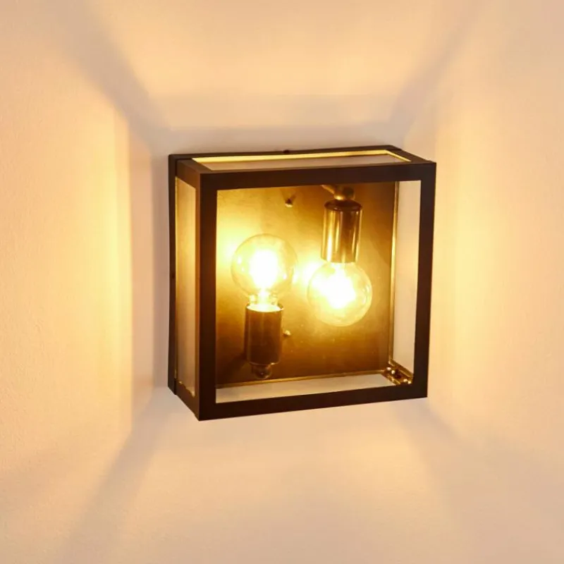 hofstein Applique murale d'extérieur Caudry Noir, 2 lumières