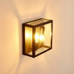 hofstein Applique murale d'extérieur Caudry Noir, 2 lumières