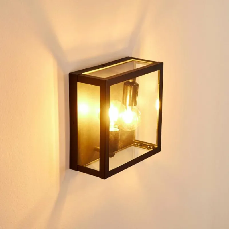 hofstein Applique murale d'extérieur Caudry Noir, 2 lumières