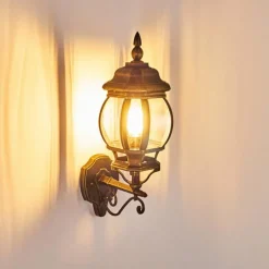 Luminaires Rustiques-hofstein Applique murale d'extérieur Lentua Brun doré, 1 lumière