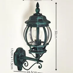 Luminaires Rustiques-hofstein Applique murale d'extérieur Lentua Vert, Noir, 1 lumière