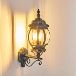 Luminaires Rustiques-hofstein Applique murale d'extérieur Lentua Vert, Noir, 1 lumière