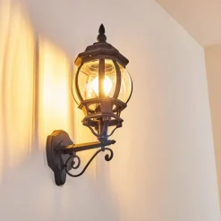 Luminaires Rustiques-hofstein Applique murale d'extérieur Lentua Noir, 1 lumière