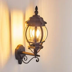 Luminaires Rustiques-hofstein Applique murale d'extérieur Lentua Noir, 1 lumière