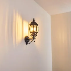 Luminaires Rustiques-hofstein Applique murale d'extérieur Lentua Noir, 1 lumière