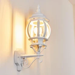 Luminaires Rustiques-hofstein Applique murale d'extérieur Lentua Blanc, 1 lumière