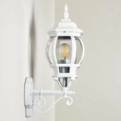 Luminaires Rustiques-hofstein Applique murale d'extérieur Lentua Blanc, 1 lumière