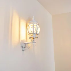 Luminaires Rustiques-hofstein Applique murale d'extérieur Lentua Blanc, 1 lumière