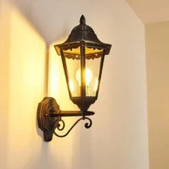 Luminaires Rustiques-hofstein Applique murale d'extérieur Lignac Noir, Argenté, 1 lumière