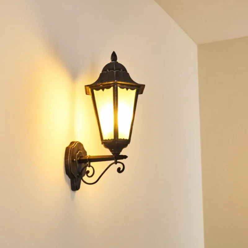 Luminaires Rustiques-hofstein Applique murale d'extérieur Lignac Noir, Argenté, 1 lumière