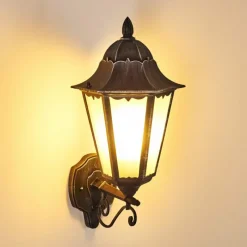 Luminaires Rustiques-hofstein Applique murale d'extérieur Lignac Noir, Argenté, 1 lumière